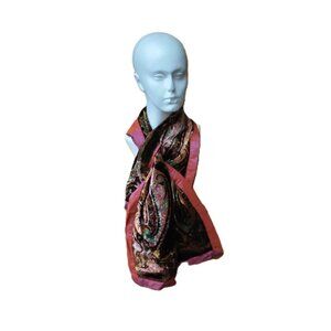 Vintage Etro Milano Silk Viscose Paisley Scarf Stole 1990s Italy Multifunctional